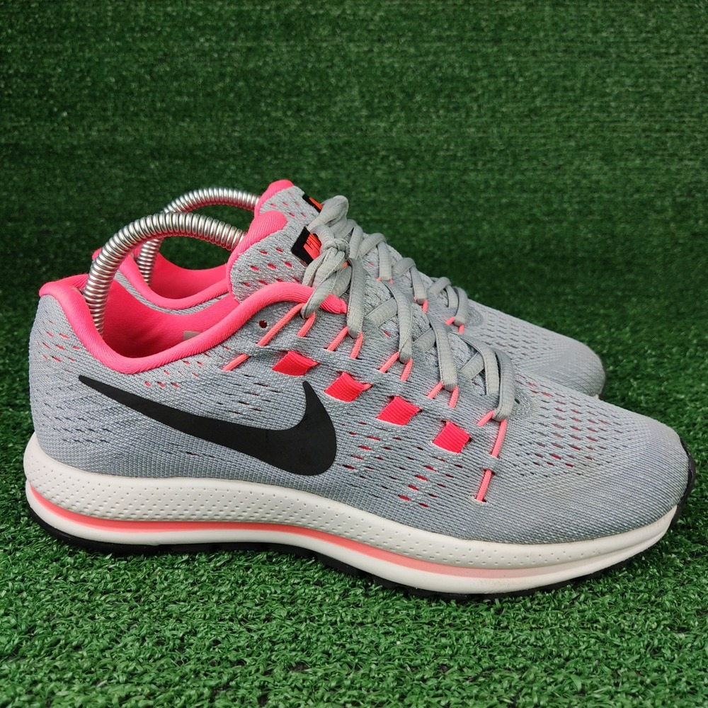 Nike Running Shoes Womens 8 Grey Pink Zoom Vomero 12 863766-002 Mesh Athletic